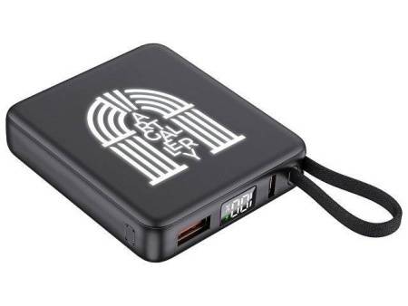 Внешний акуумулятор с подсветкой лого "Nex", 5000 мАч, черный