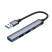 USB-хаб USB-A 3.0 + 2xUSB-A 2.0 + USB-C, серый, Deppa