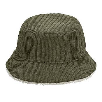 Панама женская BUCKET 2IN1, хаки/бежевый, M/L, 100% полиэстер, подкл шерпа 100% полиэстер, 420 г/м2