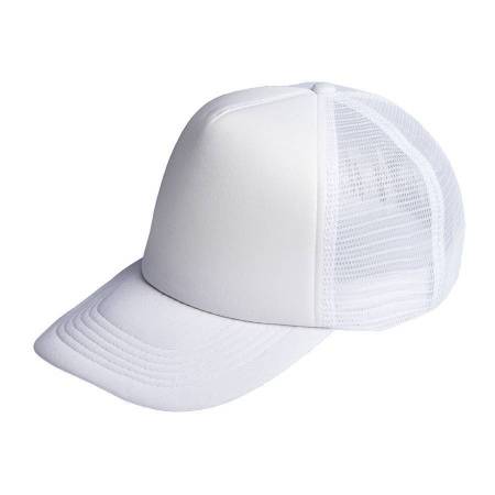 Бейсболка "Flick", 5 клиньев, пласт. застежка, белый, 100% полиэстер