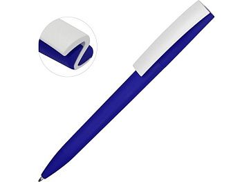 Ручка пластиковая soft-touch шариковая «Zorro», синий/белый Ручка пластиковая soft-touch шариковая «Zorro», синий/белый