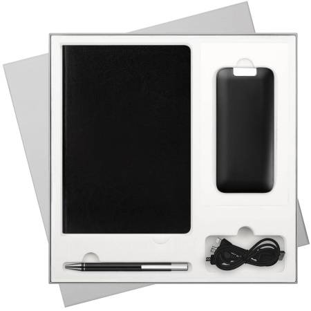 Подарочный набор River side, черный (ежедневник, ручка