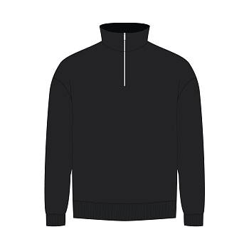 Толстовка на молнии унисекс FLOW, черная, размер XS/S