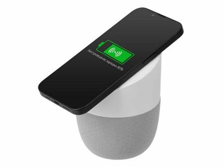 Портативная колонка с беспроводной зарядкой "Shuttle", 5 Вт, белый