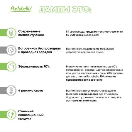 Настольная лампа Lumos, Ultramarine, с беспроводной зарядкой, синяя