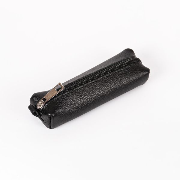 Ключница кожаная черная