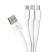 Дата-кабель 3 в 1: micro USB, USB-C, Ligthning, 1.2м, белый, Deppa