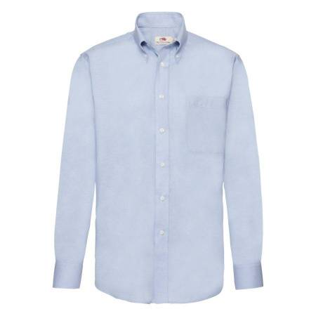 Рубашка "Long Sleeve Oxford Shirt", белый_S, 70% х/б, 30% п/э