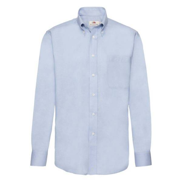 Рубашка "Long Sleeve Oxford Shirt", белый_S, 70% х/б, 30% п/э