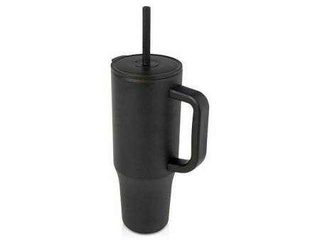 Герметичная термокружка «Brady» с силиконовой трубочкой, переработанная сталь, 900 мл