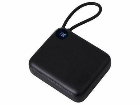 Внешний аккумулятор со встроенным кабелем «Liri», QC/PD, 10000 мАч