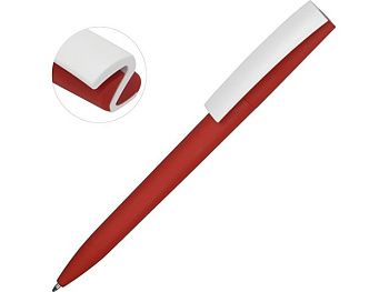 Ручка пластиковая soft-touch шариковая «Zorro», красный/белый Ручка пластиковая soft-touch шариковая «Zorro», красный/белый
