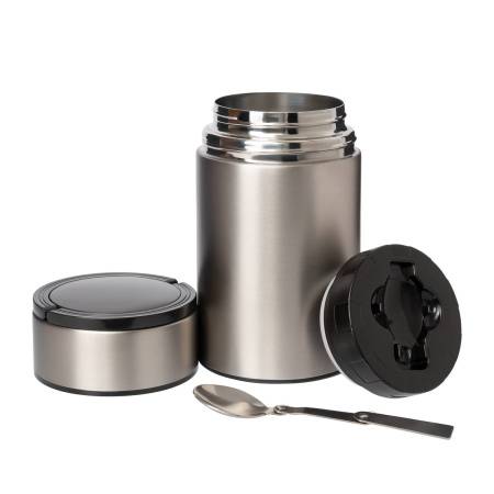 Термос для еды Bento, серебряный