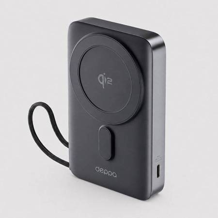 Внешний АКБ NRG MageSafe QI2 10000 мА-ч, 15Вт QI, серый, Deppa