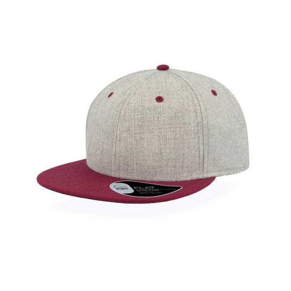 Бейсболка "FADER ", 6 клиньев, застежка ПВХ, серый-бордовый, 85% акрил, 15% шерсть