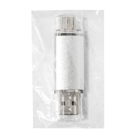 USB flash-карта ASSORTI OTG Type-C (16Гб), серебристая, 6,3х1,7х0,8 см, металл