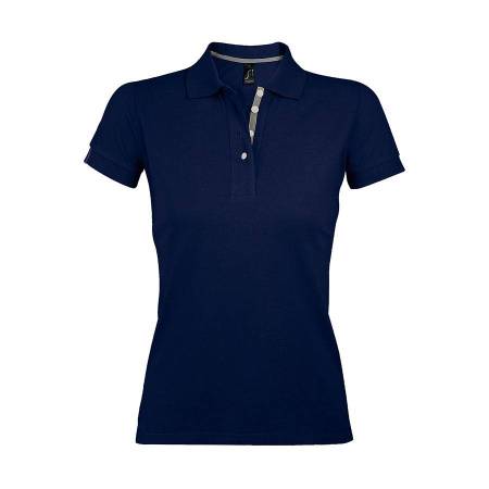 Футболка поло "Portland Women", белый, серый_S, 100% х/б