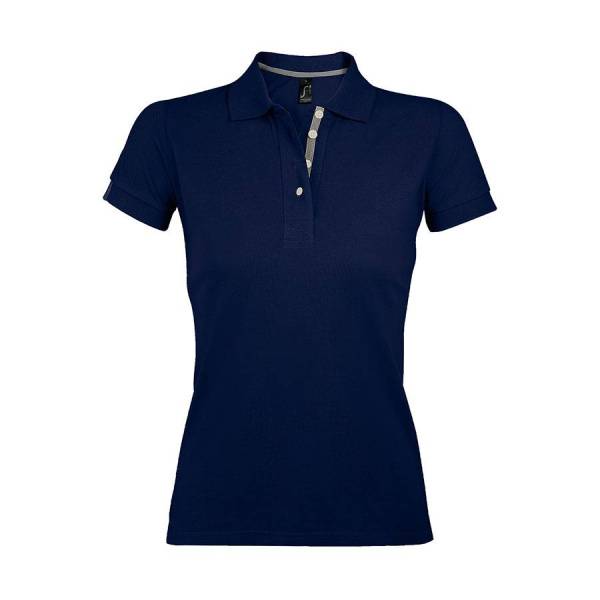 Футболка поло "Portland Women", белый, серый_S, 100% х/б