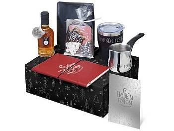 Подарочный набор с туркой, кофе и термокружкой, красный