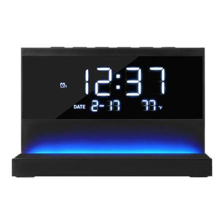 Настольные часы с подсветкой и беспроводной зарядкой 15W, Glory