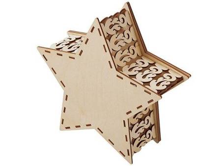 Шкатулка из фанеры в виде звезды "Asteris", сине-серебристый