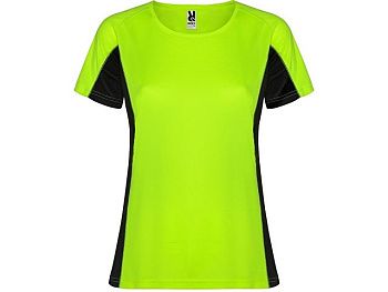 Футболка "Shanghai" женская, неоновый зеленый/черный