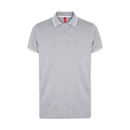 Рубашка-поло мужская SPECTRUM, к/р, белый/черный, S, 100% хлопок