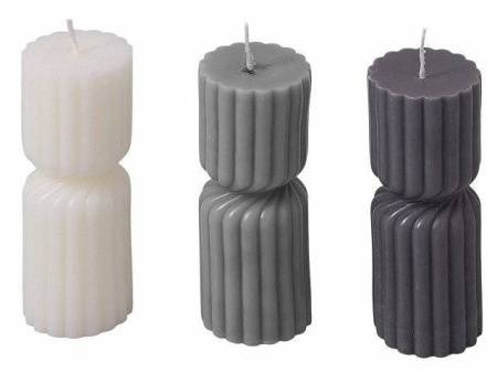 Набор свечей с гранями "Vela", темно-серый, белый