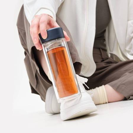 Бутылка стеклянная с двойными стенками, Aravia, 380 ml, синяя