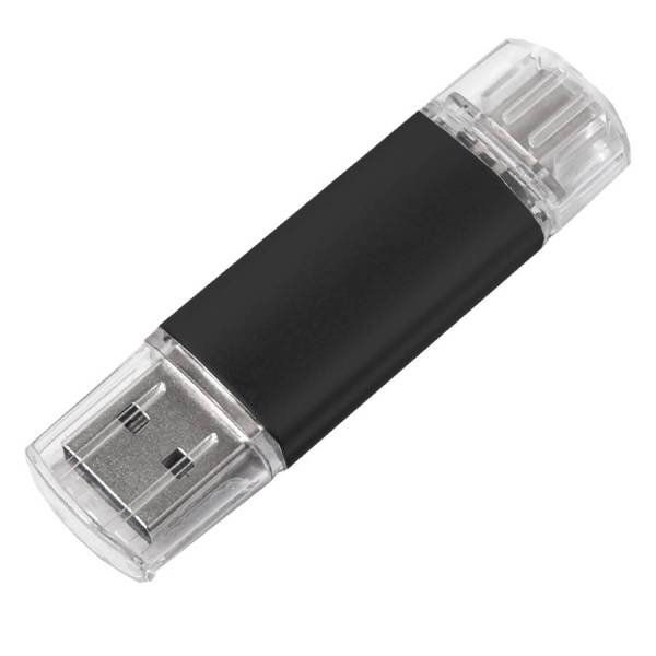 USB flash-карта ASSORTI OTG Type-C (8Гб), черная, 6,3х1,7х0,8 см