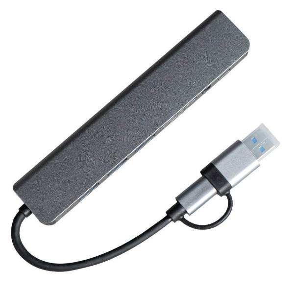 USB-хаб ROOT 8 в 1, серый