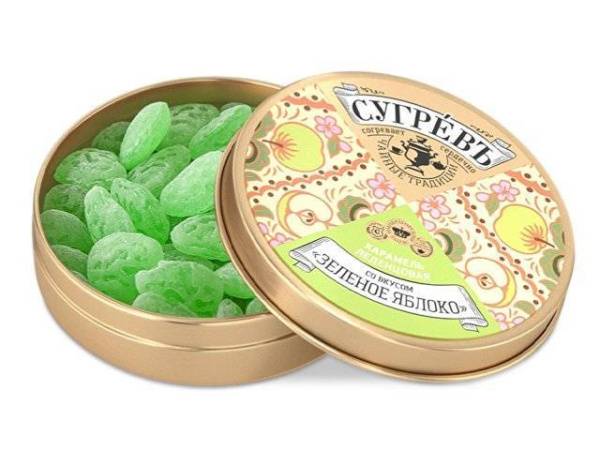 Карамель леденцовая со вкусом малины в банке