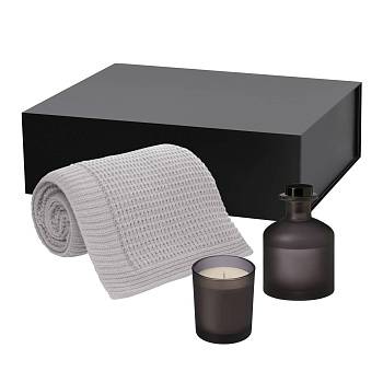 Подарочный набор Enigma, Malta Soft, серый (свеча, диффузор, плед)