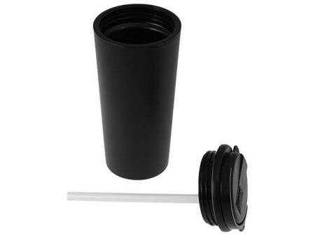 Термокружка с трубочкой «Moment Straw», 350 мл, черный