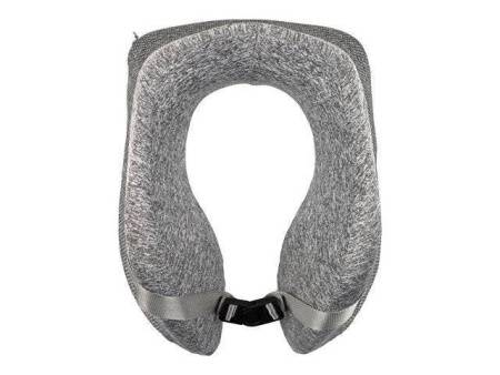 Подушка TORBER, дорожная, с эфектом памяти, серая, полиэстер, 20х27х10 см