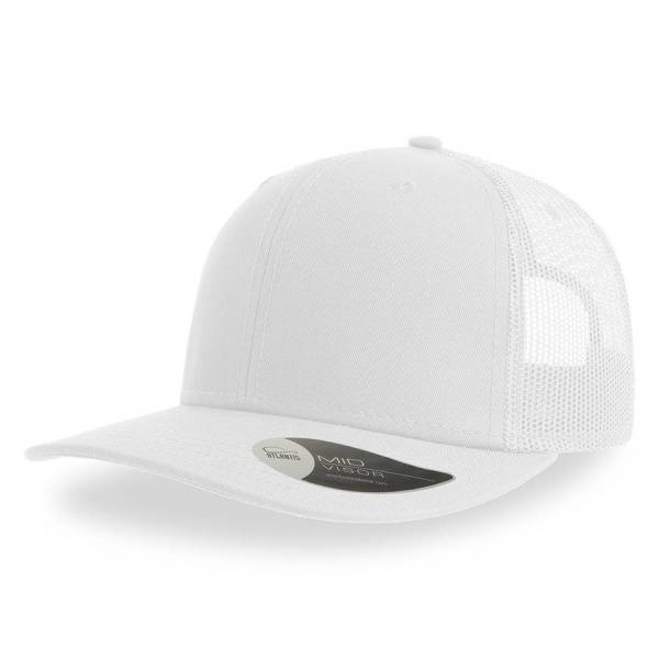 Бейсболка "SONIC", 6 клиньев, пласт. застежка, белый, осн. ткань100% хлопок