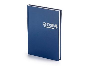Ежедневник А5 датированный «Бумвинил» 2024, синий Ежедневник А5 датированный «Бумвинил» 2024, синий