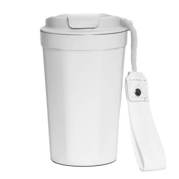 Термокружка MOVE ON, 400мл. белый, нержавеющая сталь, пластик