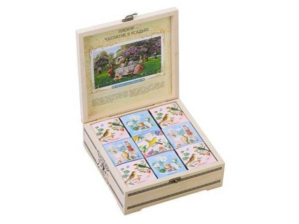 Подарочный набор с чаем «Весенняя коллекция» в деревянной шкатулке