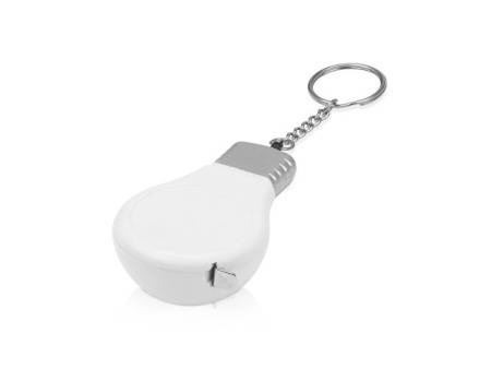 Брелок-рулетка для ключей 1 м., белый/серебристый