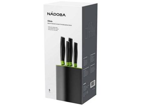 Набор из 4 кухонных ножей в универсальном блоке,  NADOBA, серия OLIVIA