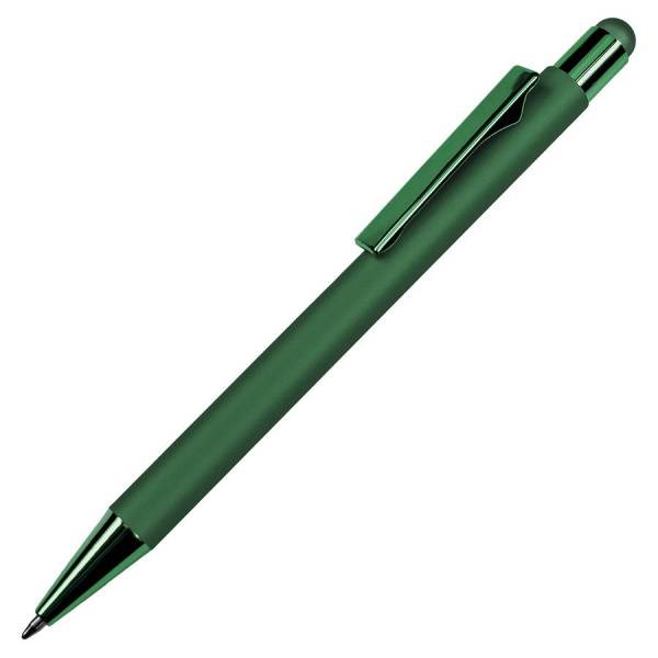 Ручка шариковая FACTOR COLOR со стилусом, зеленый, металл, пластик