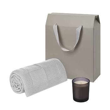 Подарочный набор Enigma. Cella Soft, серый (свеча, плед)