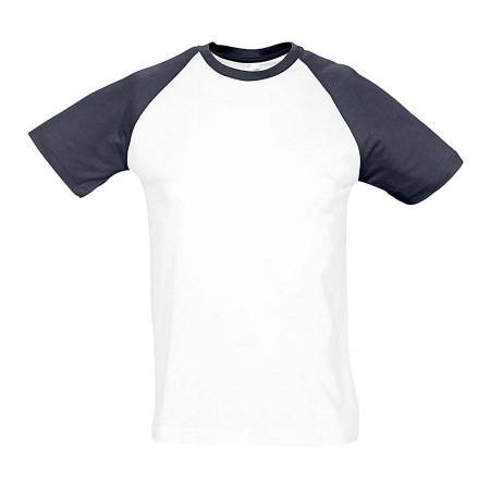 Футболка "Funky", белый с бирюзовым_S, 100% х/б