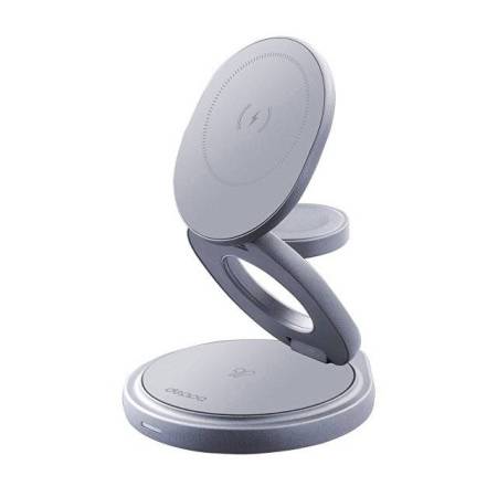 Беспроводная зарядная станция 3 в 1 MagSafe Rotation QI складная, графит, Deppa