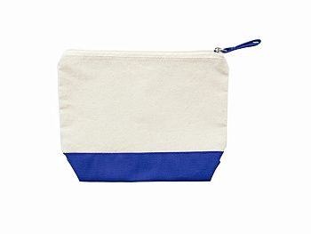 Косметичка DOEL из хлопка плотностью 280 г/м2, бежевый/синий Косметичка DOEL из хлопка плотностью 280 г/м2, бежевый/синий
