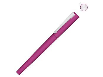 Ручка металлическая роллер «Brush R GUM» soft-touch с зеркальной гравировкой, розовый Ручка металлическая роллер «Brush R GUM» soft-touch с зеркальной гравировкой, розовый