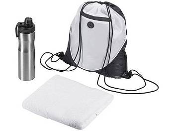 Спортивный набор из стальной бутылки и полотенца «Advanced», белый