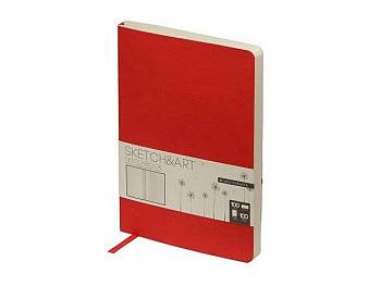 Скетчбук "Sketch & Art" в мягком переплете 140х210 мм, 100 л. бежевой бумаги 100 гр., красный Скетчбук "Sketch & Art" в мягком переплете 140х210 мм, 100 л. бежевой бумаги 100 гр., красный