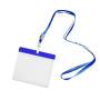 Ланъярд с держателем для бейджа MAES, белый, 11,2х0,5 см, полиэстер, пластик, тампопечать